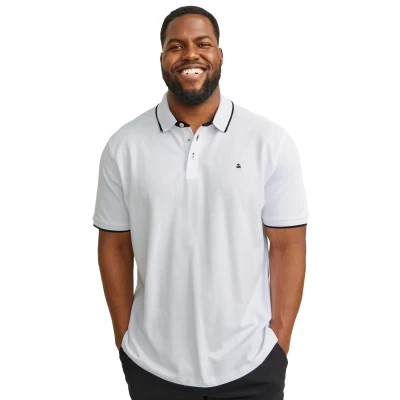 Afbeelding van Jack &amp; Jones Plus Jjepaulos Polo Ss Noos Ps T shirt voor heren, Wit/Details:
