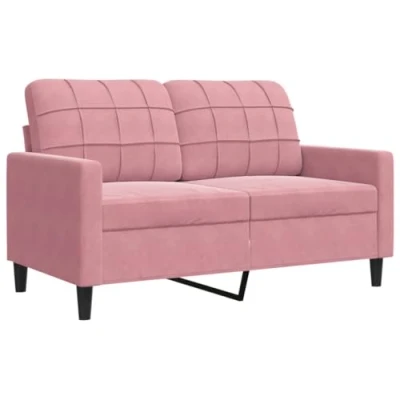 Afbeelding van Tweezitsbank 120 cm fluweel roze