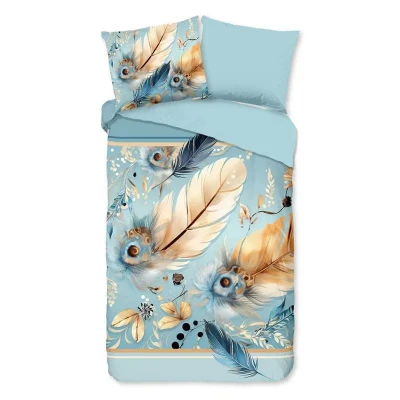 Afbeelding van Pure Dekbedovertrek &quot;veren/ oosters&quot; Aqua (140x200/220 cm) Microfiber