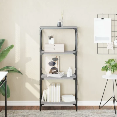 Afbeelding van Boekenkast 4 laags 59x35x132 cm bewerkt hout grijs sonoma eiken