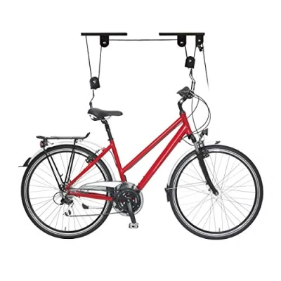 Afbeelding van Relaxdays Fietshouder voor het opbergen van fietsen, dekens, garage, lift, mountainbike, opslag fiets, zwart
