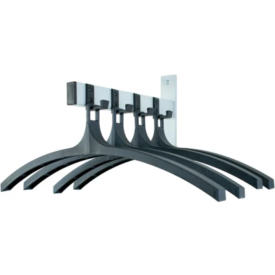 Afbeelding van V part Wandgarderobe HIQ 4 hangers Steel Plastic zwart, aluminiumgrijs