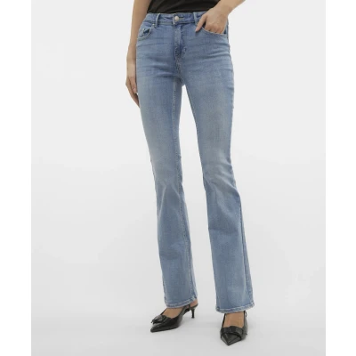 Afbeelding van Vero Moda Vmflash Bootcut jeans, Dames, Maat: XSx32, Light blue denim