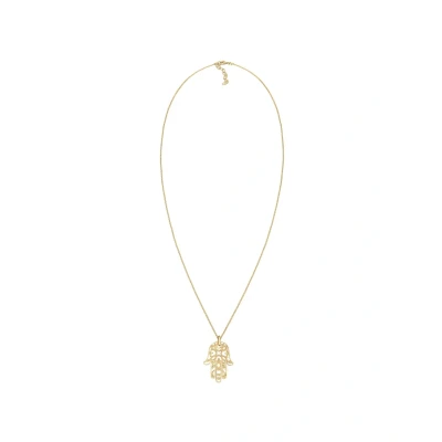 Afbeelding van Goldhimmel Hamsa HAND Ketting, Dames, Maat: 70, Goldfarben