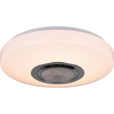 Afbeelding van REALITY Maia PlafonniÃƒÂ¨re Wit RGB LED GeÃƒÂ¯ntegreerde dimmer Bluetooth luidspreker d.33cm