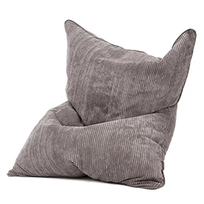 Afbeelding van Green Bean© Square XXL Kussenhoes van corduroy, 140 x 180 cm, hoes voor poef zonder vulling, 600D Oxford, koord, zacht, pluizig, robuust, wasbaar, met binnenzak, antraciet