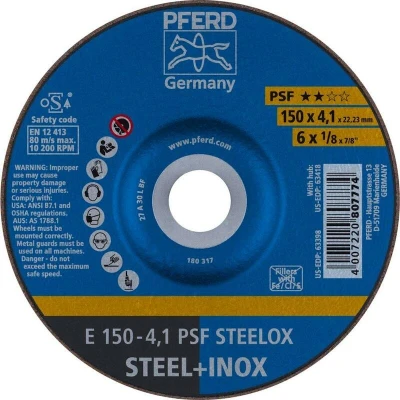 Afbeelding van PFERD 62015520 Psf Steelox Afbraamschijf gebogen Diameter 150 mm Boordiameter 22.23 10 stuk(s)