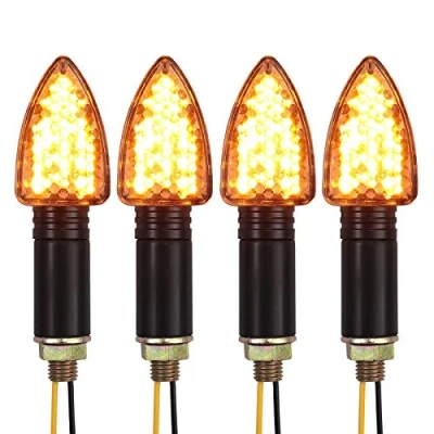 Afbeelding van Proster 4 stuks E24 goedgekeurde knipperlichten voor motorfiets, 15 knipperlichten, waterdicht, led, knipperlicht, universeel, met schroefdraad M10, offroad, scooter, cruiser