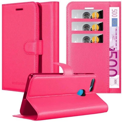 Afbeelding van Cadorabo Hoesje geschikt voor Oppo A12 in KERSEN ROZE Beschermhoes met magnetische sluiting, standfunctie en kaartvakje Book Case Cover Etui