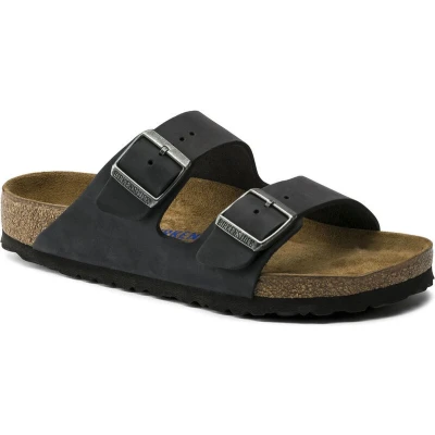 Afbeelding van Birkenstock Arizona NL SFB Antik Narrow FIT Muiltjes black, Maat: 36, Black Nubukleer