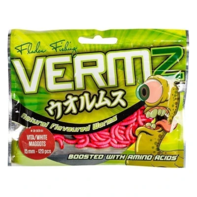 Afbeelding van Fladen Vermz Maggots &#039;Natural Red&#039; 1,5cm (120 stuks) Imitatie aas