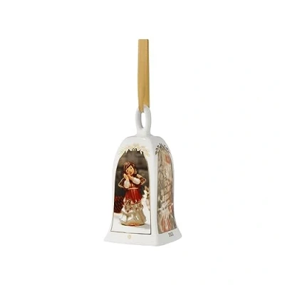 Afbeelding van Goebel® Kerst Kersthanger &quot;Jaarbel 2021&quot; Ornament, Porselein, 8cm, met Swarovski