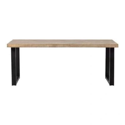 Afbeelding van WOOOD Tablo Tafel Visgraat met U Poot Mango 75x200x90