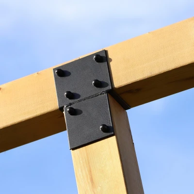 Afbeelding van Wovar Pergola Verlenging Zwart Gecoat voor 20 x cm palen open model Per Stuk