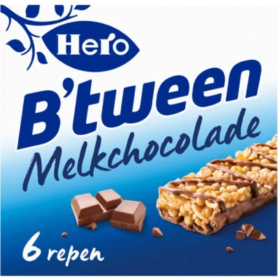 Afbeelding van Tussendoortje Hero B&#039;tween melkchocolade 6pack reep 25gr