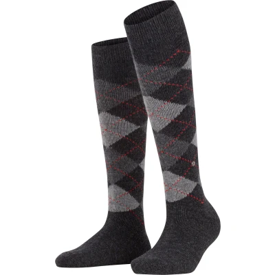 Afbeelding van Burlington Whitby one size, met patroon kniekousen dames grijs Maat 36 41