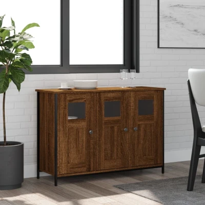 Afbeelding van Dressoir 100x35x70 cm bewerkt hout bruin eikenkleur