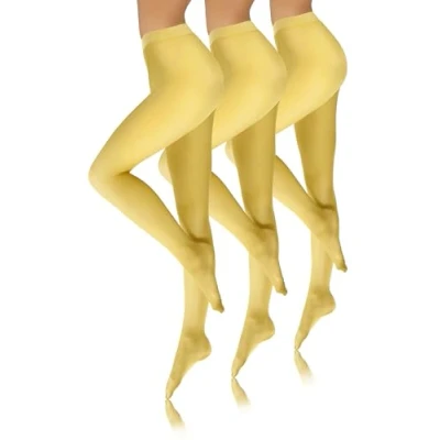 Afbeelding van sesto senso 3 paar damespanty&#039;s, ondoorzichtig, glad, microvezel, 40 denier, Set van geel