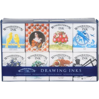 Afbeelding van Winsor &amp; Newton Drawing Ink Set 8 x 14ml Henry Collection