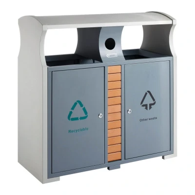Afbeelding van Buitenafvalbak recycling grijs