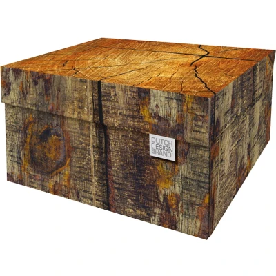 Afbeelding van Dutch Design Storage Box Tree Trunk Multi color / 39,5 cm x 32 21 FSC gecertificeerd golfkarton volledig recyclebaar
