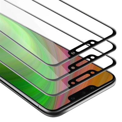 Afbeelding van Cadorabo 3x Screenprotector geschikt voor Huawei MATE 20 LITE Volledig scherm pantserfolie Beschermfolie in TRANSPARANT met ZWART Getemperd (Tempered) Display beschermend glas 9H hardheid 3D Touch