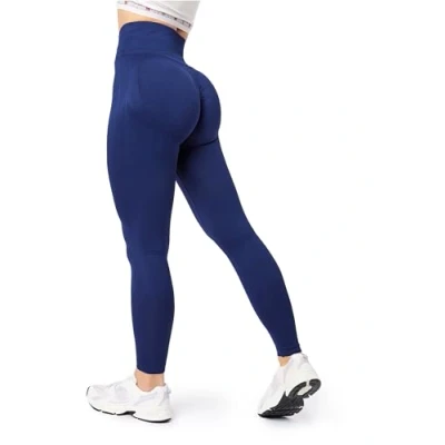 Afbeelding van Bellivalini BLV BLV50 254 LE Dames Leggings Push Up High Waist Scrunch Vrijetijdsbroek Lang Sport Sporbroek Yogabroek MarineblauwZwart XL