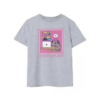 Afbeelding van Pusheen Big Girls Grijs T shirt met korte mouwen Weekend plannen Cat Design Authentieke Merchandise Gezellig en stijlvol cadeau voor fans,