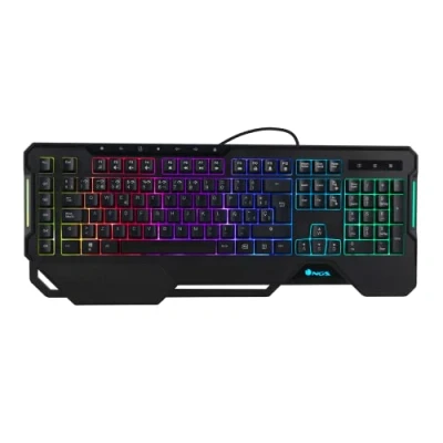 Image de NGS GKX 450 Clavier Gaming filaire à membrane avec lumières RGB QWERTY Italien programmable 19 touches multimédias câble de 18 m noir