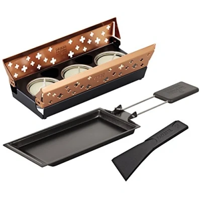 Afbeelding van KUHN RIKON Candle Light Mini Zwitsers kruis, raclette set, koper, anti aanbak grill pannetje, met theelicht