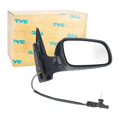 Afbeelding van Buitenspiegel Tyc 337 0013 rechts Met grondlaag Instellen: kabel, Bol vormig, Kleine spiegelbehuizing VOLKSWAGEN: Golf 4, Bora Variant