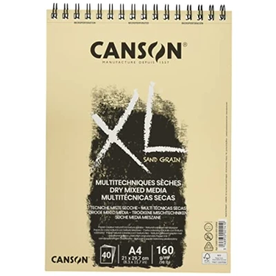 Afbeelding van CANSON XL zandkorrel album 40 vellen schuurpapier A4 160 g/m² naturel