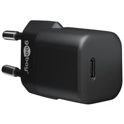 Afbeelding van Goobay USB C PD (Power Delivery) snellader nano (30 W) zwart geschikt voor apparaten met zoals bijvoorbeeld iPhone 12