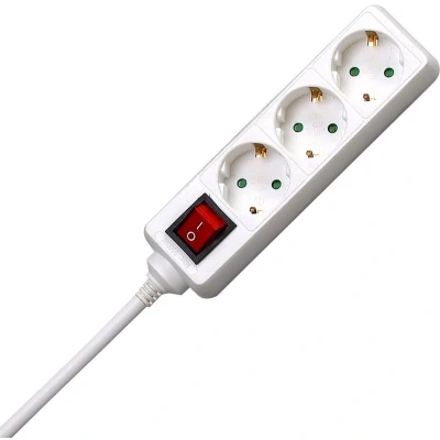 Afbeelding van Kopp tafelcontactdoos 3 voudig 45g RA+schak. wit (1.4mtr)