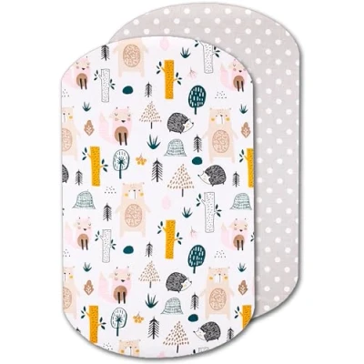 Afbeelding van Lovely Hippo hoeslaken Cododo Iora compatibel, 100% katoen (60 x 80 cm, bosdieren)