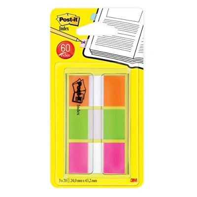 Afbeelding van Indextabs 3M Post it 680 24mmx43.2mm assorti