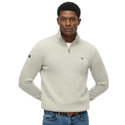 Afbeelding van Superdry Cotton Knit Henley Trui Heren Maat L
