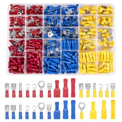Afbeelding van Carehabi 480 stuks kabelschoenen, 30 assortiment platte connectoren voor auto, krimpconnectoren,