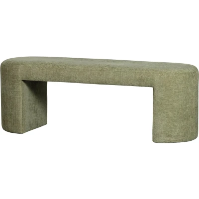 Afbeelding van WOOOD Jacob Bankje Chenille Olive Green 46x130x46