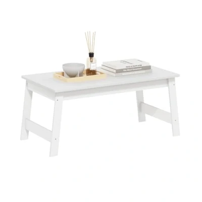Afbeelding van Furinno Salontafel, bewerkt hout, wit, 90,2 (L) x 39,6 (H) 49 (D) cm
