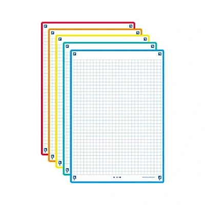Image de Oxford Révision 2.0 Lot de 50 Fiches bristol format A5 (14, 8 x 21cm) petits carreaux Recto/Verso cadre Turquoise