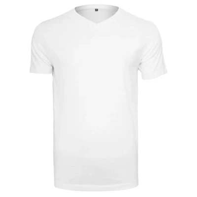 Afbeelding van Build your Brand Light T Shirt V Neck BY006 White