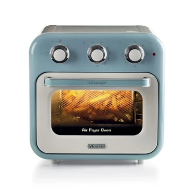 Afbeelding van Ariete 4632/05 Vintage Airfryer &amp; Oven 16 liter 1400 Watt timer draaispit roterende mand blauw