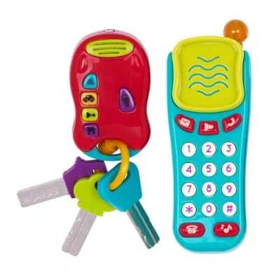 Image de Battat Jouets sensoriels Téléphone et porte Clés lumineux pour tout petits de voiture 10 mois + sonore touches lumineuses sonores