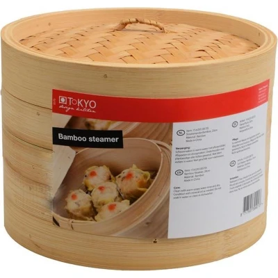 Afbeelding van Tokyo Design Studio Bamboe Stoommand 2 laags Ø26 Cm Lichtbruin