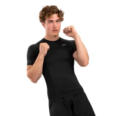 Afbeelding van Venum FIT AIR Short Sleeve Rashguard Sport Tshirt, Heren, Maat: XXL, Black