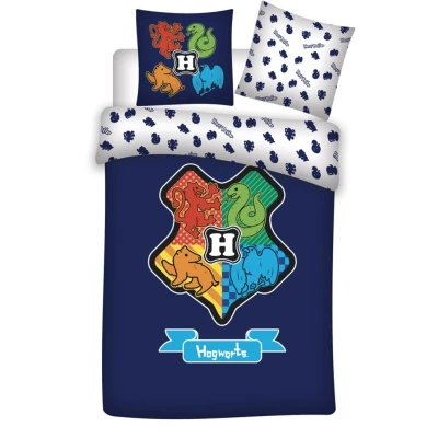 Afbeelding van Dekbedovertrek Hogwarts Logo Eenpersoons 140 x 200 Katoen