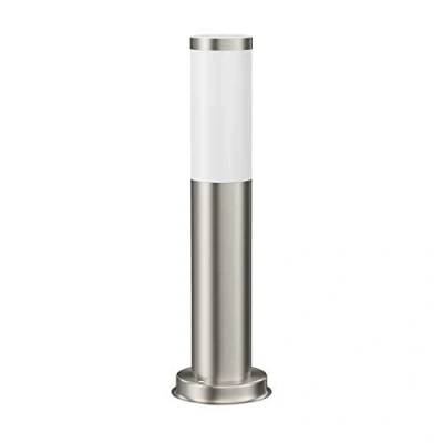 Afbeelding van ledscom.de Vuurlamp/lichtklem/tuinlamp PORU voor buiten, IP44, 39 cm, roestvrij staal, 1 x E27 max. 40 W, kolom, oriëntatielicht, vloer, tuin, terras, lamp