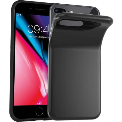 Afbeelding van Cadorabo Hoesje geschikt voor Apple iPhone 7 PLUS / 7S 8 in ZWART Beschermhoes gemaakt van flexibel TPU Silicone Case Cover
