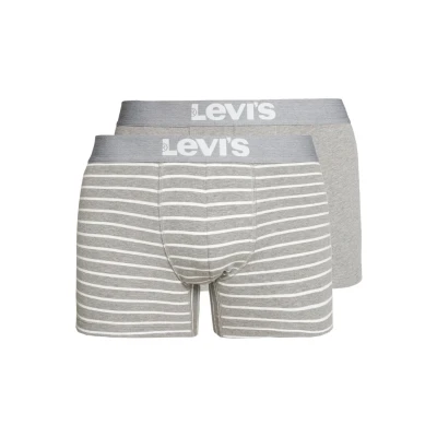 Afbeelding van Levi&#039;s Vintage Stripe Boxer 2 PACK Onderbroeken, Heren, Maat: XXL, Middle grey melange